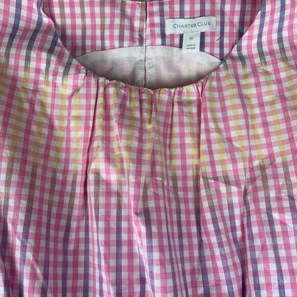 Charter Club women's XL gingham tiered midi dress sun sundress party new - Picture 6 of 11